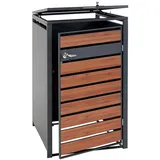 Mendler Mülltonnenverkleidung HWC-J81 68 x 117 cm braun