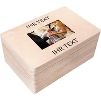 Creative Deco Personalisierte Geschenke Wunschtext + Foto | Fotogeschenke Holzkiste | dein Eigenes Bild Individuelle Geschenk JGA | Geschenkkiste Geschenkbox für Frauen, Männer, Paar | 30 x 20 x 14 cm