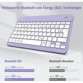 Fintie Tastatur Hülle für Samsung Galaxy Tab A9 Plus 11 Zoll (2023) Lila Marmor