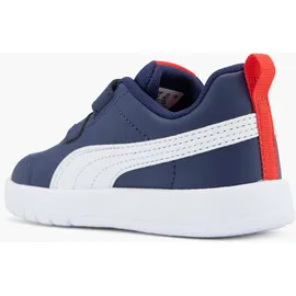 Puma Courtflex V3 V Kinder Navy/Weiß/Rot 25