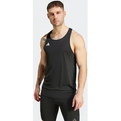 Lauftop ADIDAS PERFORMANCE "ADIZERO E SNGLT", Herren, Gr. M, schwarz, Obermaterial: 100% Polyester, sportlich, Rundhals, Tops
