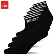 SNOCKS Retro Sneaker Socken (4 Paar) aus Bio Baumwolle - Knöchelsocken mit Streifen - Ankle Socks Herren & Damen - 39-42 - 39-42