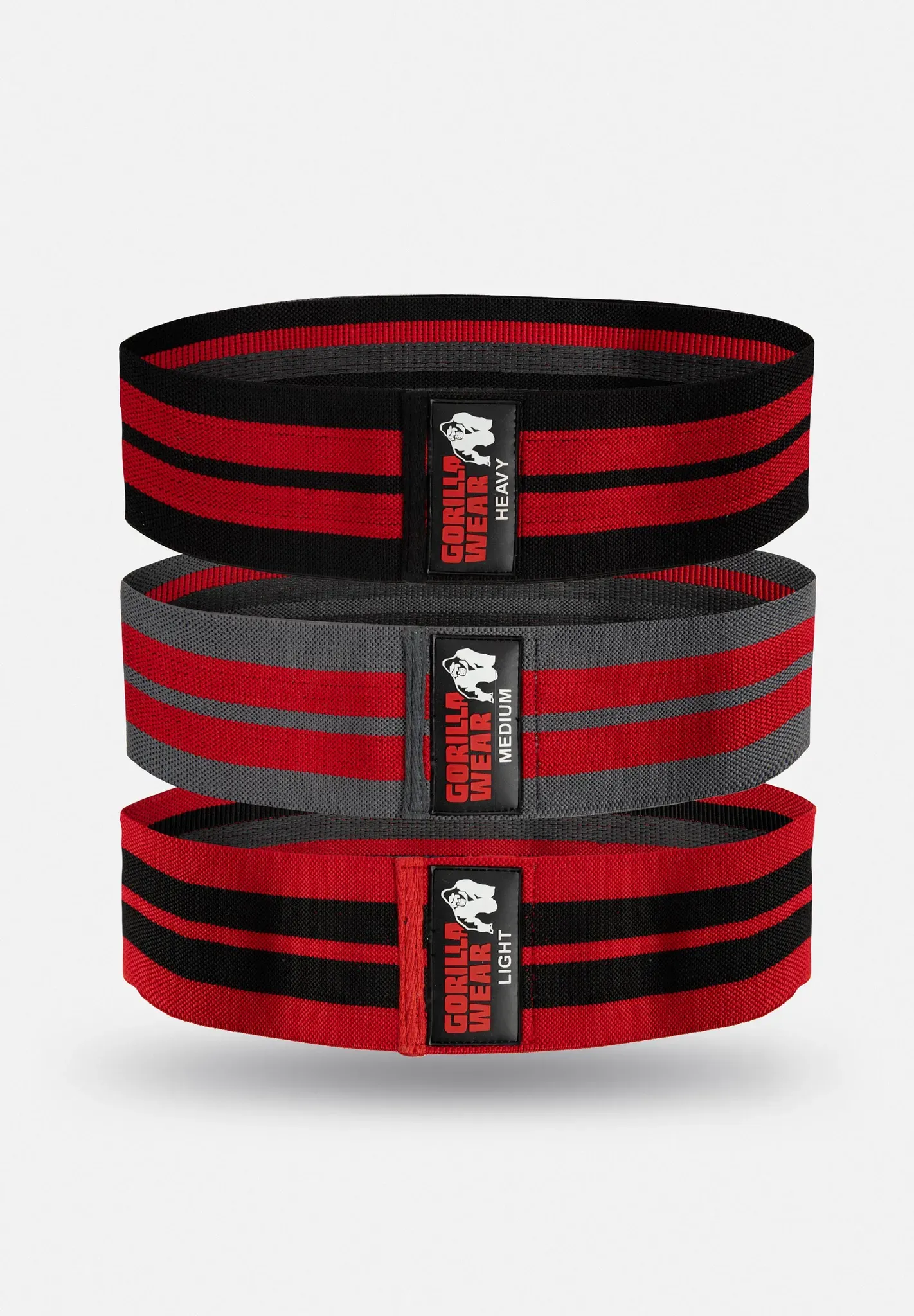 Glute-Bänder 3er-Pack - Schwarz/Rot/Grau