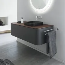 Duravit Happy D.2 Plus Waschtischunterbau für Aufsatzbecken, Becken rechts, graphit supermatt