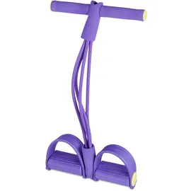 Relaxdays Multi Expander, verstellbare Pedale, Griffstück, multifunktional, Widerstandsband für Fitnesstraining, lila, 1 Stück