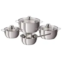 Edelstahl Kochtopfset Blue Berry 7tlg. Grau | Grau - Grau