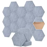 Hexagon Akustikplatten selbstklebend - Schallabsorber für Wand & Decke - 30x26x0.9cm, 12er Pack, Perfekt für Wohnräume, KTVs, Musikzimmer & Büros. (Anthrazit)