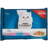 Gourmet - Perlen Alleinfuttermittel für erwachsene Katzen, Freuden des Meeres - 3 Packungen mit je 4 Stück à 85 g [12 Stück, 1020 g]