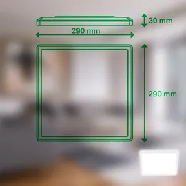Briloner LED-Deckenleuchte Tava A, 29x29 cm, Kunststoff, weiß