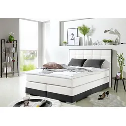 Boxspringbett INOSIGN, weiß, B:153cm L:210cm, Komplettbetten, Boxspringbett, inklusive Topper und Wendekissen