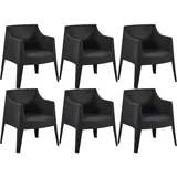 deluke HENRI Gartenstuhl 73 x 57 x 78 cm schwarz 6 St.