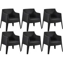 deluke HENRI Gartenstuhl 73 x 57 x 78 cm schwarz 6 St.