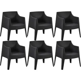 deluke HENRI Gartenstuhl 73 x 57 x 78 cm schwarz 6 St.