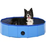 Gecheer Hundepool Faltbar, Hundepool für Hunde, Swimmingpool, Faltbarer Pool, Faltbare Schwimmbecken Hundebadewanne Hund Planschbecken für Kinder und Hunde, Blau 80 x 20 cm PVC