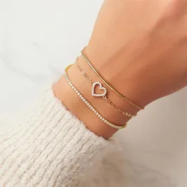 Unique Herz Armband aus 585 Gold Zirkonia GB0013 Gold