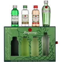 Tanqueray Imported 43,1% vol 0,05 l + Flor de Sevilla 41,3% vol 0,05 l + Rangpur 41,3 % vol 0,05 l + Nº Ten 47,3% vol 0,05 l