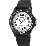 Q&Q Herrenuhr mit Silikonarmband, 10 bar, schwarz
