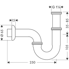 Hansgrohe Röhrensiphon Standardmodell G 1 1/4