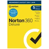 Norton 360 Deluxe inklusive Utilities Ultimate 2024, 5 Geräte, 1-Jahres-Abonnement, PC/Mac/Android/Ios, Aktivierungscode in Originalverpackung