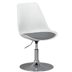 KADIMA DESIGN Trompetenstuhl mit Kunstlederbezug, drehbar, 110 kg Belastbarkeit, chrom-finish Metallkonstruktion
