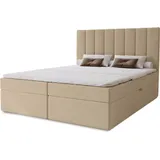 Hotel-Doppelbett 180x200 GRETNA - Creme + GRATIS Matratzenauflage - Beige