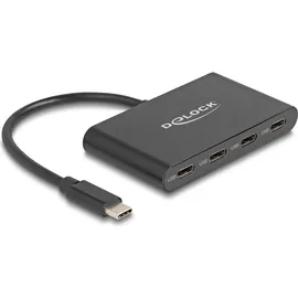 DeLock USB 3.2 Gen 2 Type-C Hub 4 x USB Type-C Bu. - Schwarz