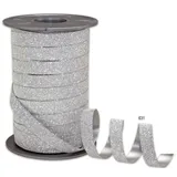 PATTBERG PRÄSENT Geschenkband POLY GLITTER Glitter silber 10,0 mm x 100,0 m