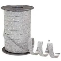 PATTBERG PRÄSENT Geschenkband POLY GLITTER Glitter silber 10,0 mm x 100,0 m