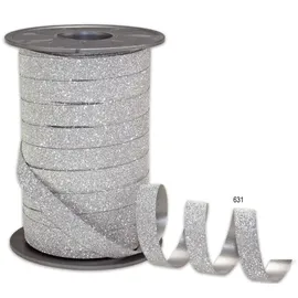 PATTBERG PRÄSENT Geschenkband POLY GLITTER Glitter silber 10,0 mm x 100,0 m