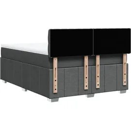 vidaXL Boxspringbett 140 x 200 cm Dunkelgrau