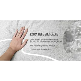 Home Affaire Big-Sofa HOME AFFAIRE "Coray", grau (anthrazit), B:266cm H:80cm T:113cm, 100% PES, Sofas, Big-Sofa, extra weich und kuschelig, Füllung mit Federn und Daunen