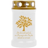 HS Candle 10er Pack Grabkerzen mit Motiv, Grablicht mit Brenndauer von ca. 40 Std, Motiv: Baum Gold, in vielen weiteren Varianten