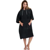 my home Badeponcho Lillou, Langform, Microfaser, Kapuze, ohne, weich und kuschelig, Unisex, für Damen und Herren, Surfponcho grau S/M | 100 cm