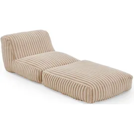 Home Affaire XXL-Sessel HOME AFFAIRE "Pia", beige (creme), B:83cm H:80cm T:95cm, Sessel, XXL-Sessel, Loungesessel in Megacord, 2 Größen, Schlaffunktion und Pouf-Funktion