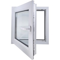ECOPROF Kellerfenster | Langlebiges Kunststoff-Fenster | Maße 65x65 cm (650x650 mm) | Dreh-Kipp Fenster DIN Links | Farbe: Weiß | 70mm Profil