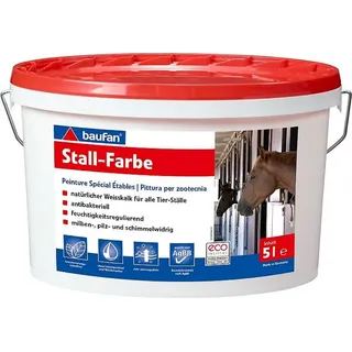 Baufan Stallfarbe Kalkfarbe weiß 5 L - Weiß