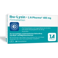 Ibu-Lysin – 1 A Pharma® 400 mg Filmtabletten mit Ibuprofen (als Ibuprofen-DL-Lysin), 20 Stck.: Schnelle Hilfe bei Kopfschmerzen