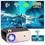 VGKE T82 Mini Beamer, 18000 Lumen, Full HD 1080P Beamer, WiFi Bluetooth Andorid Projektor mit Touchscreen-Tasten,120 Zoll Heimkino Projektor für Smartphone, Laptop