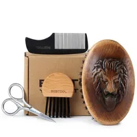 Luxuskollektion Bartbürste Bartbürste und Kamm Set für Männer Wildschweinborsten