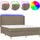 vidaXL Boxspringbett mit Matratze & LED Taupe 180x200 cm Stoff