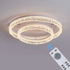 Eurotondisplay LED Deckenleuchte Fernbedienung/Handy-App Lichtfarbe einstellbar, LED fest integriert, Warm- bis Kaltweiß TY1303-40x60 weiß - Weiß