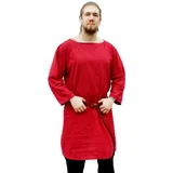 Battle Merchant Kostüm Langarm-Tunika aus Baumwolle, rot, Gr. XXL