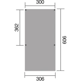 Weka Y-Einzel 612 3,06 x 6,06 m kdi inkl. PVC-Dach