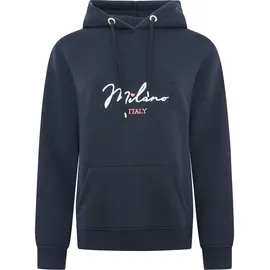 Zwilling Zwillingsherz Kapuzensweatshirt mit "Amore"-Schriftzug und Herzchen am Rücken blau