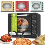 Turbotronic/Retro Minibackofen mit Umluft / 35l / schwarz, rot, blau, beige / 1600W, Mini Backofen mit Timer, Pizzaofen, Grill TURQUOISE