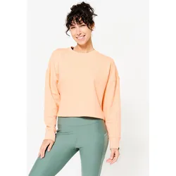 Sweatshirt Crop Damen bequem dehnbar - pfirsich/orange pfirsichorange XS