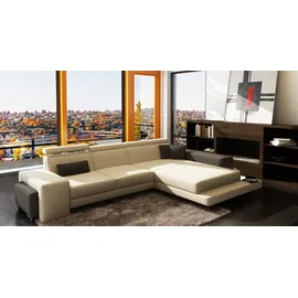 JV Möbel Ecksofa USB Polster Wohnlandschaft Sitz Eck Garnitur Leder Textil Geroda