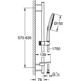 Grohe Rainshower SmartActive 150 Brausegarnitur chrom 26591000