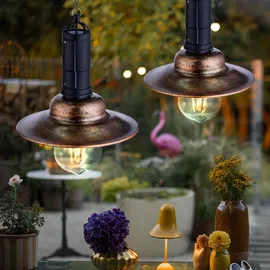 ETC Shop Außen Solar Hängelampe LED rost 2 St.