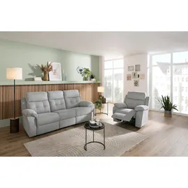 OTTO home Relaxsessel Lannilis Webstoff 97 x 100 x 92 cm Hellgrau mit Liegefunktion